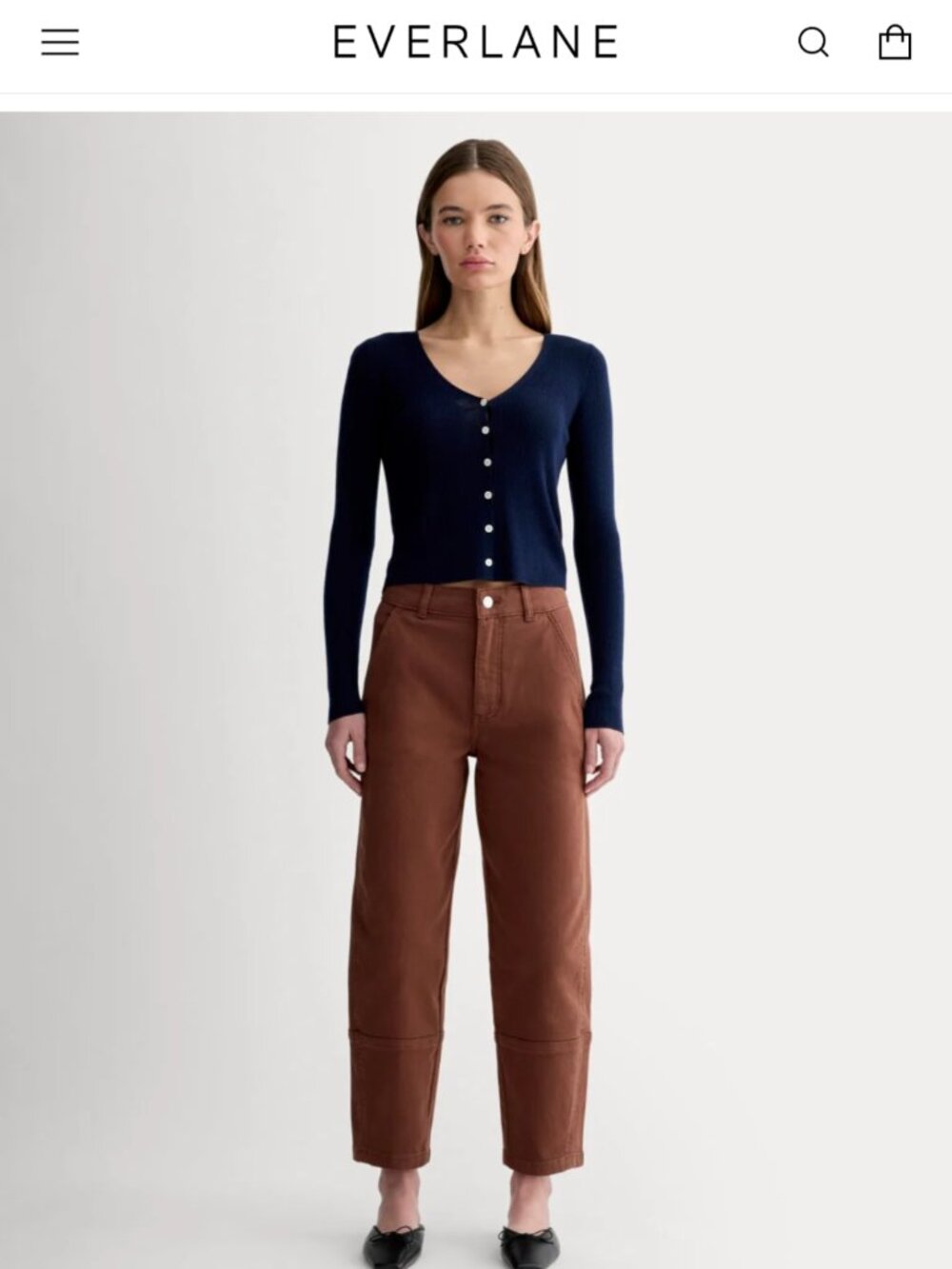 Everlane Utility Barrel Pant, 4R, (Rosewood)